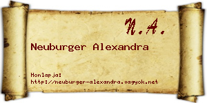 Neuburger Alexandra névjegykártya